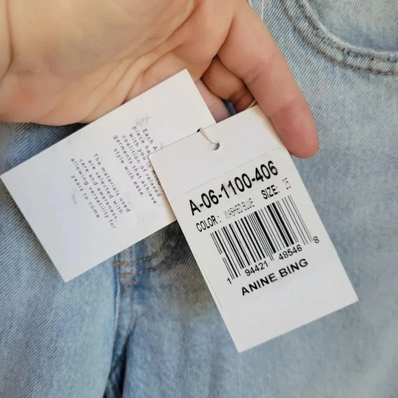 Anine Bing, New, Sonya High Rise Ankle Slim Destructed Classic Jeans, Size 25 - Picture 9 of 12